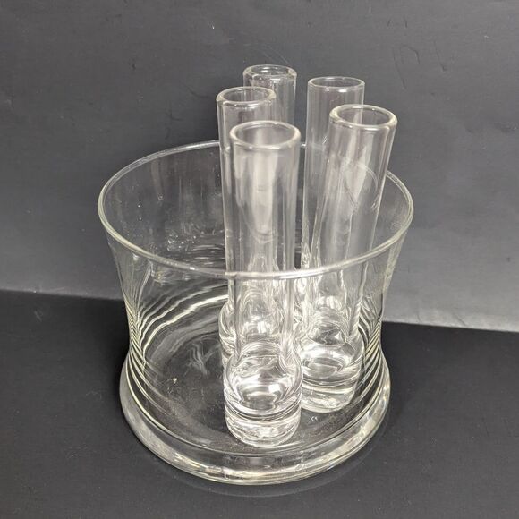 Clear Ridged Glass Tumblers Elegant Dining Drinkware - Picture 3 of 6